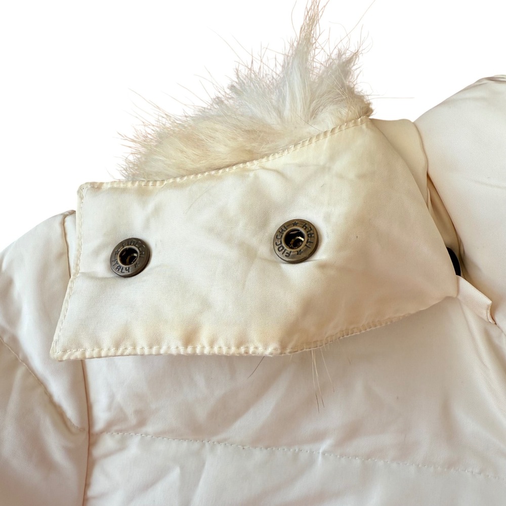 Weekend MaxMara Down Filled Long Length Belted Fur Trim Hood Women's Size 4 - Picture 4 of 14